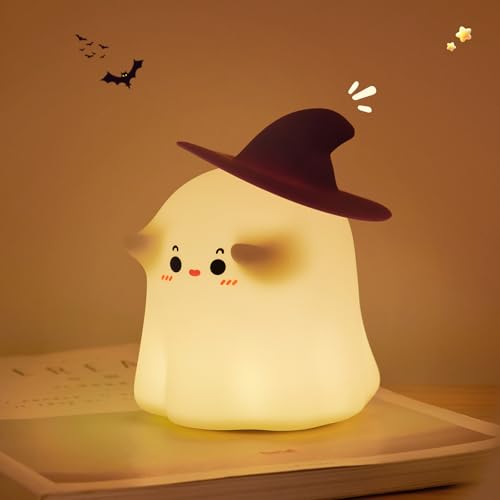 Ghost Silicone Night Light Halloween Decor Cute Magician Lamp for Kids