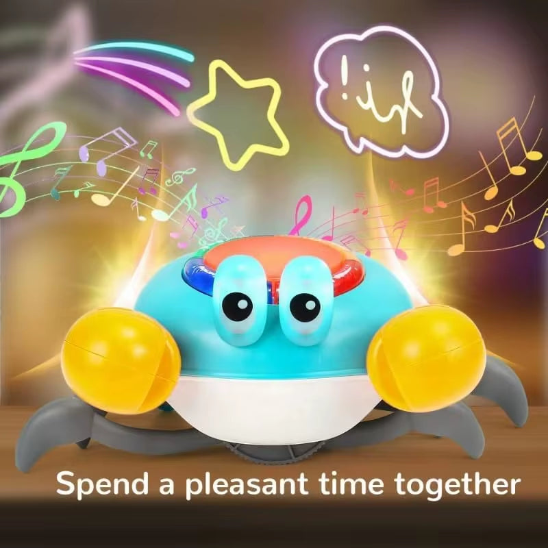 Musical Crawling Crab Hand Clapping Drums Toy with Light for Baby