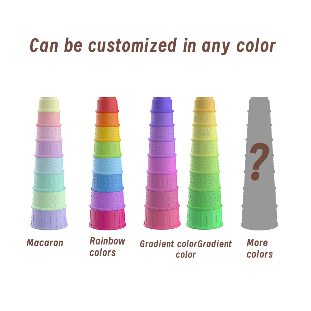 Food Grade Silicone Babies Toys Games Sensory Stacking Educational Set for Baby