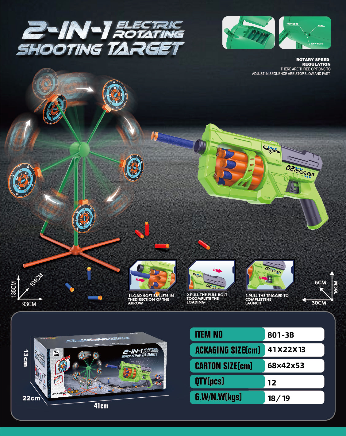 2 In 1 Electric Rotating Shooting Target