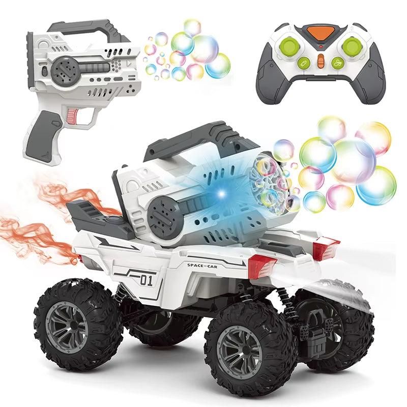 2 in 1 Remote Control Bubble Blowing Car 12-Hole Bubble Gun Toy for Kid