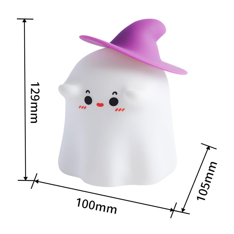 Ghost Silicone Night Light Halloween Decor Cute Magician Lamp for Kids