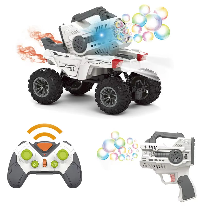 2 in 1 Remote Control Bubble Blowing Car 12-Hole Bubble Gun Toy for Kid