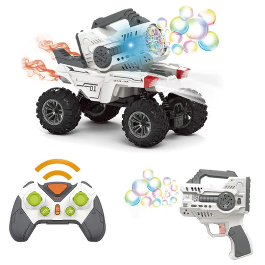 2 in 1 Remote Control Bubble Blowing Car 12-Hole Bubble Gun Toy for Kid