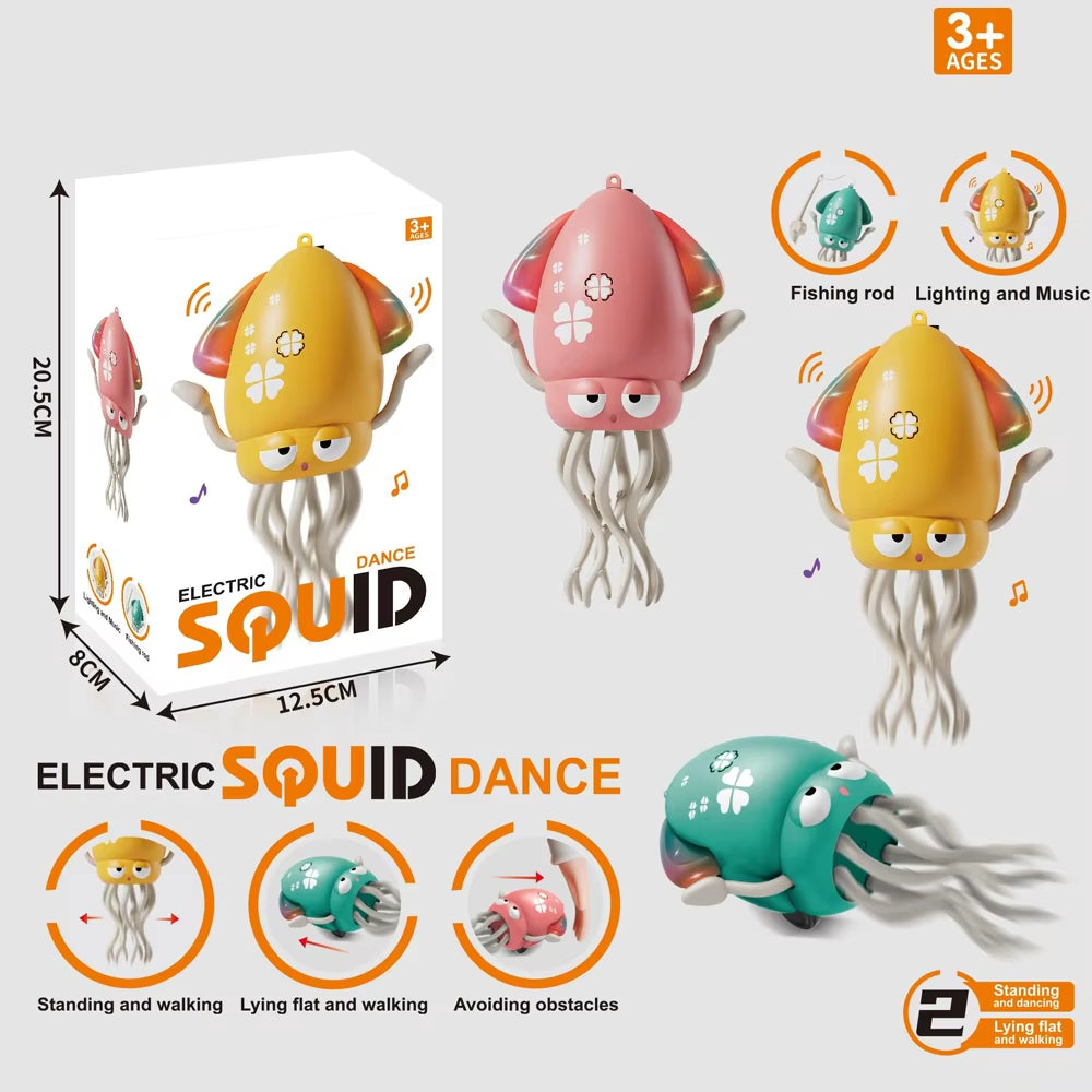 Electric Walking Squid with Light and Music Sensing Function Toys