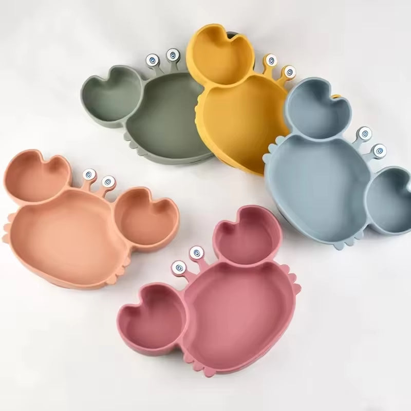 Crab Silicone Dining Suction Plate for Baby