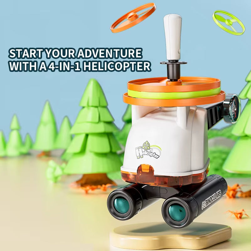 4 in 1 Function Helicopter Outdoor DIY Educational Toy for Kid