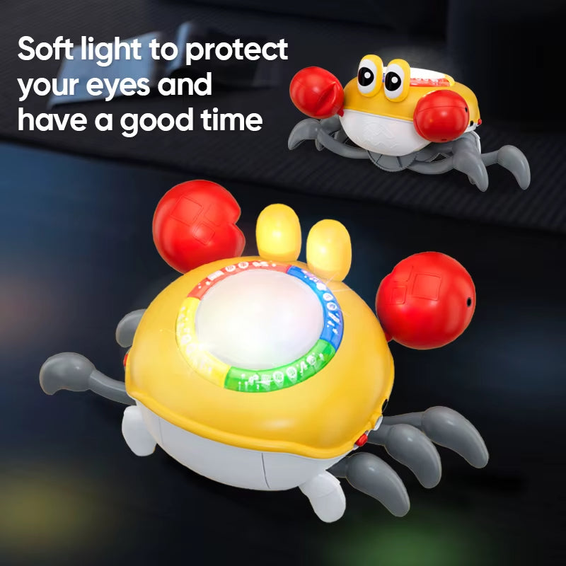Musical Crawling Crab Hand Clapping Drums Toy with Light for Baby