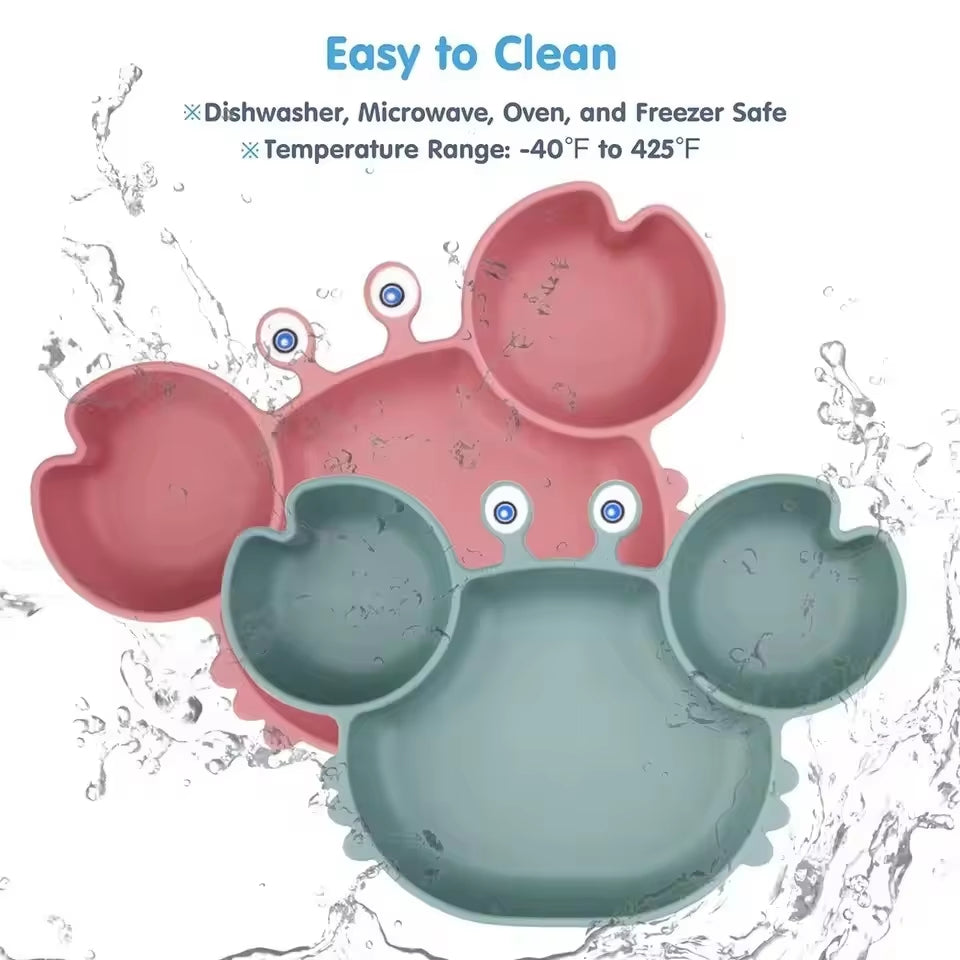 Crab Silicone Dining Suction Plate for Baby
