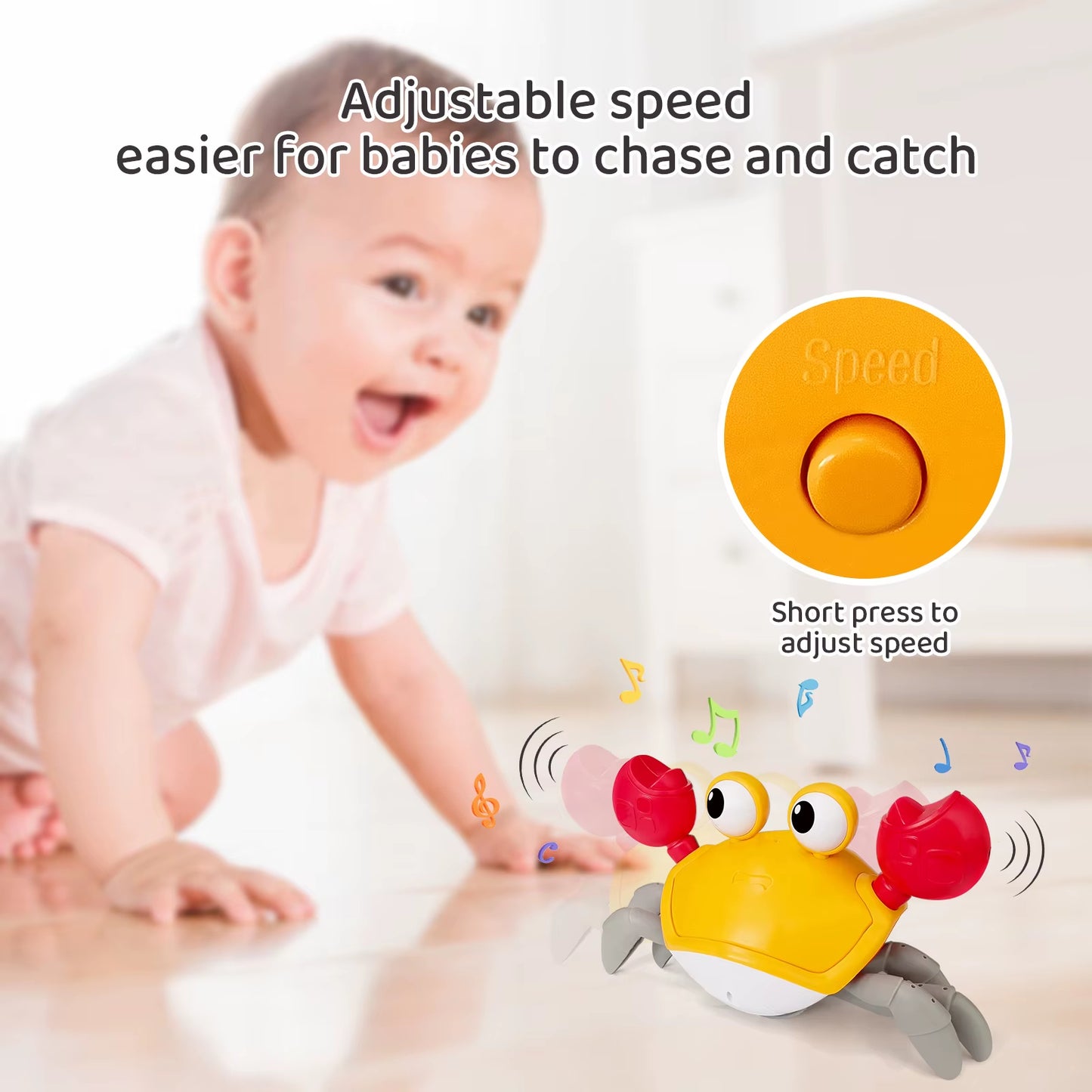 Musical Crab Toddler Squeaky Walking Electric Moving Crab for Baby