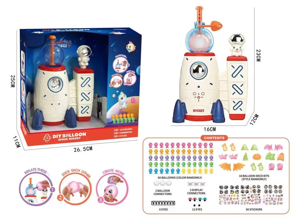 DIY Creative Sticky Ball Fun Balloon Inflator Machine Toys for Kid