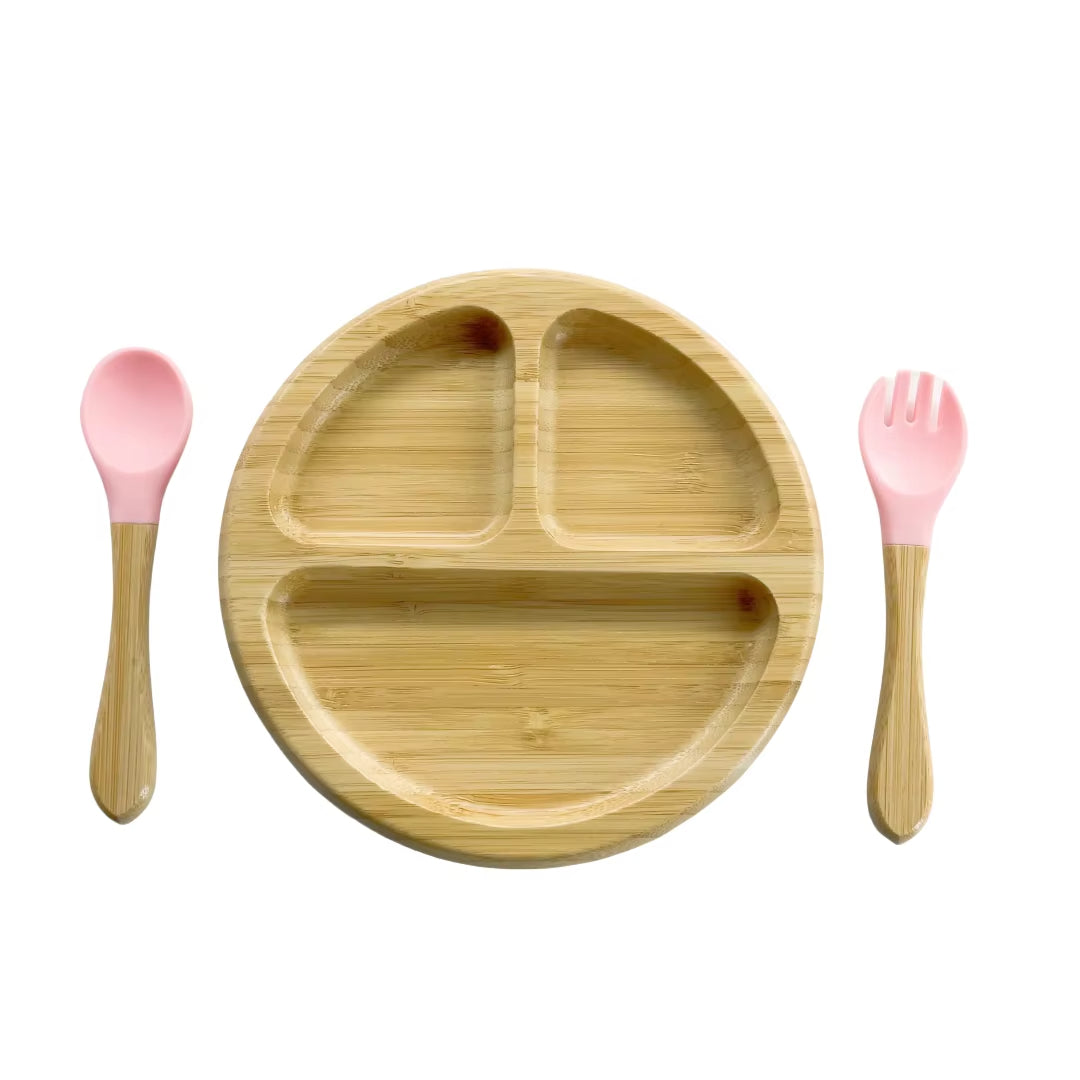 4pcs Bamboo Feeding Spoon Fork Tableware Set for Baby