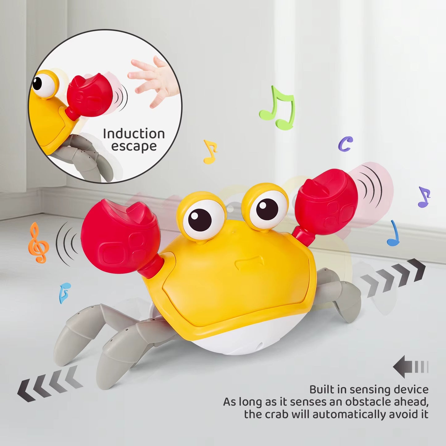 Musical Crab Toddler Squeaky Walking Electric Moving Crab for Baby