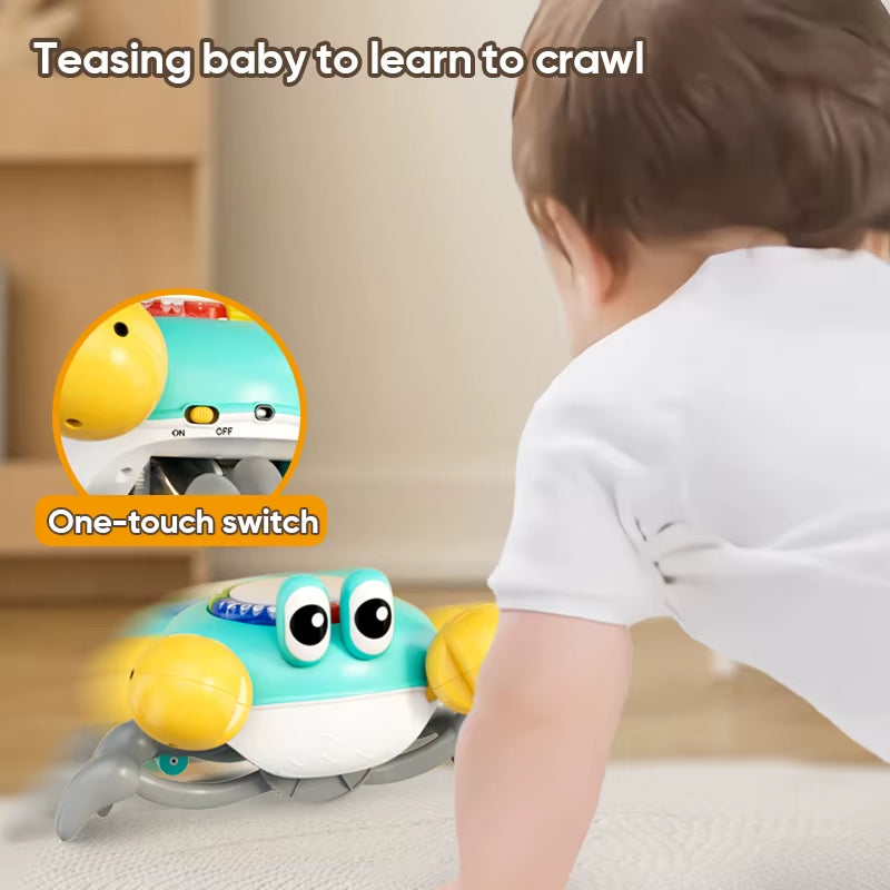 Musical Crawling Crab Hand Clapping Drums Toy with Light for Baby