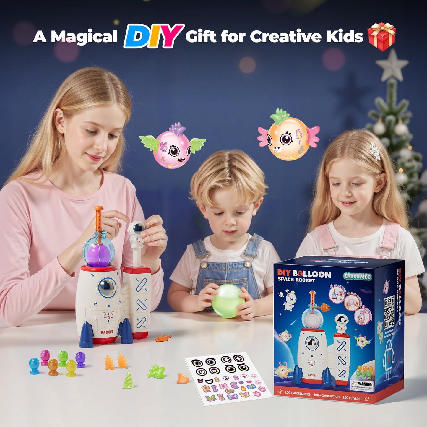 DIY Creative Sticky Ball Fun Balloon Inflator Machine Toys for Kid