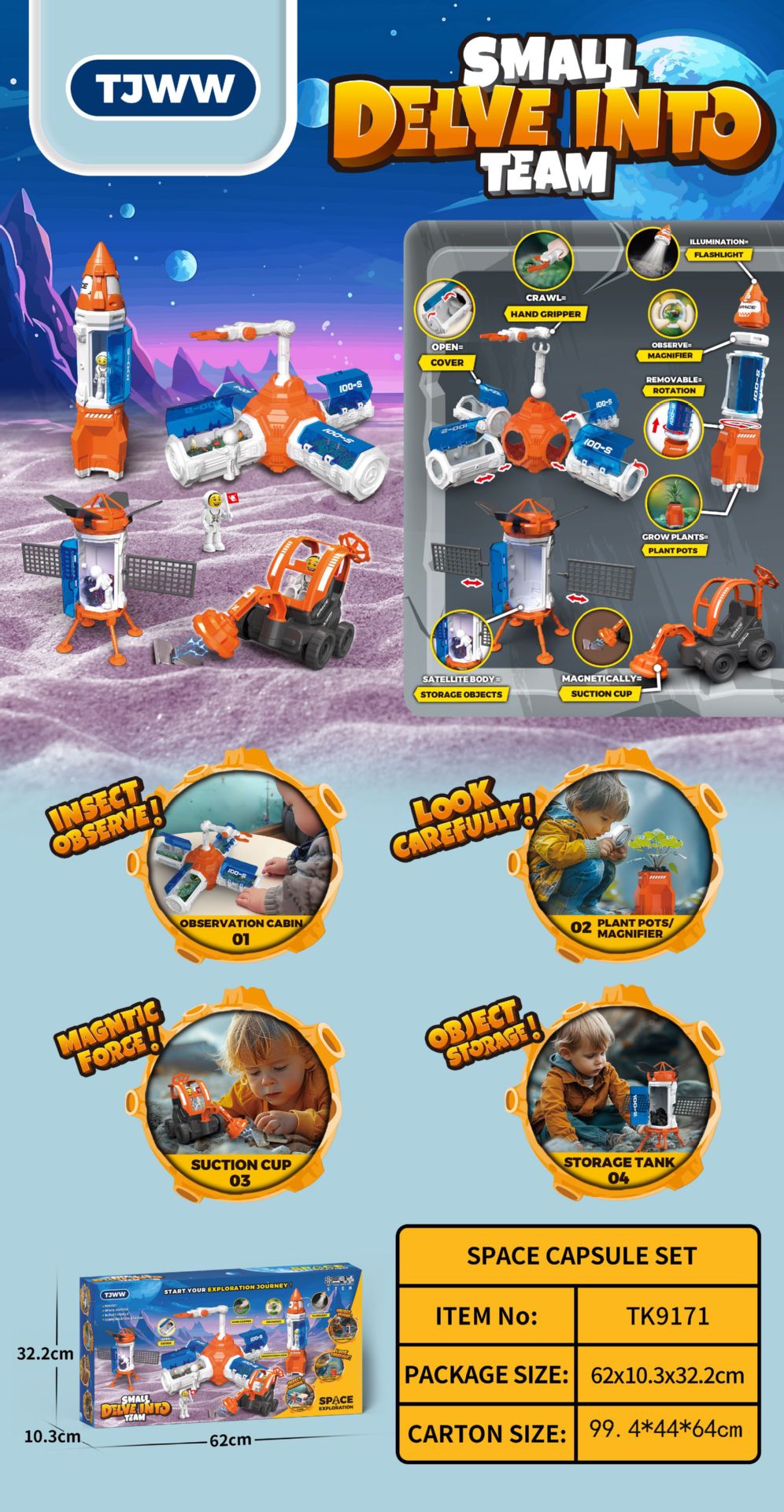 Space Capsule Small Delve into Team Toy for Kid